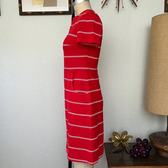 EUC Vintage 1960s Verona Knits Polyester Striped Shift Dress Medium Large - Picture 5 of 10